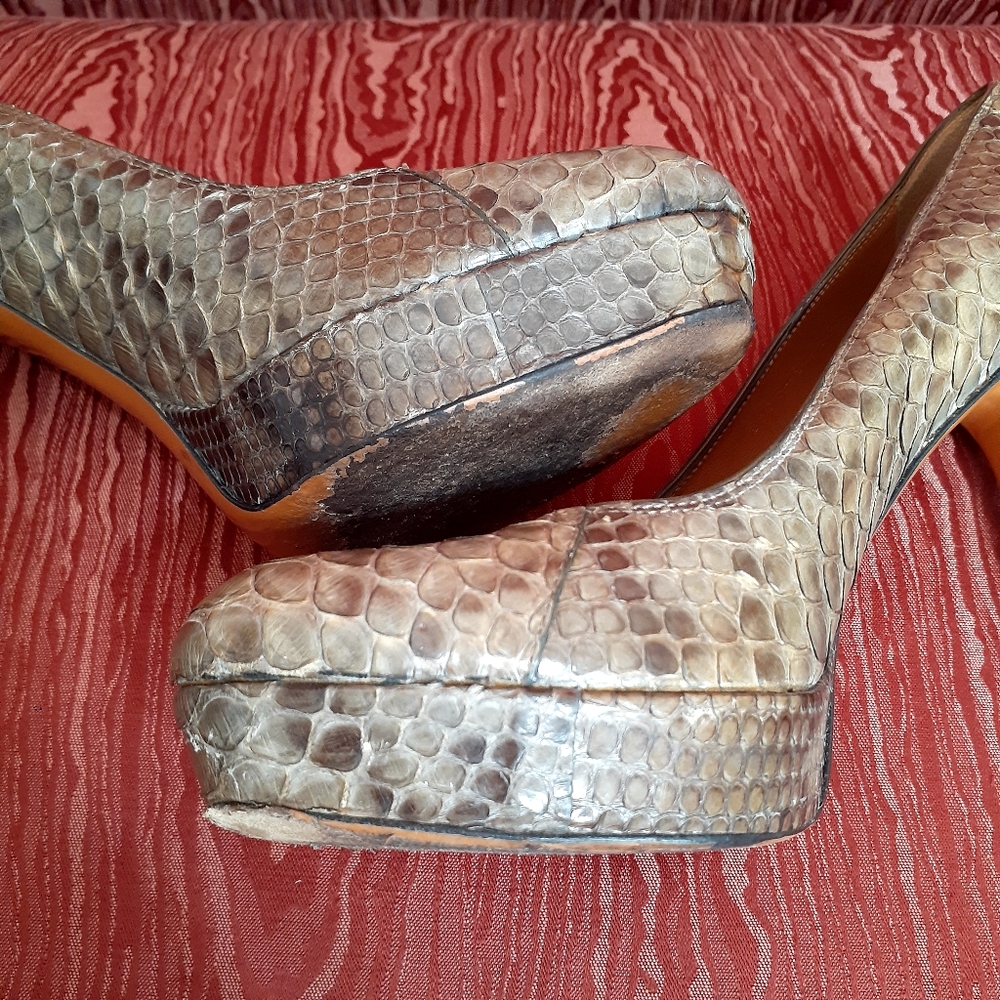 Gucci Brown Python/Snakeskin 5" Heels - image 8